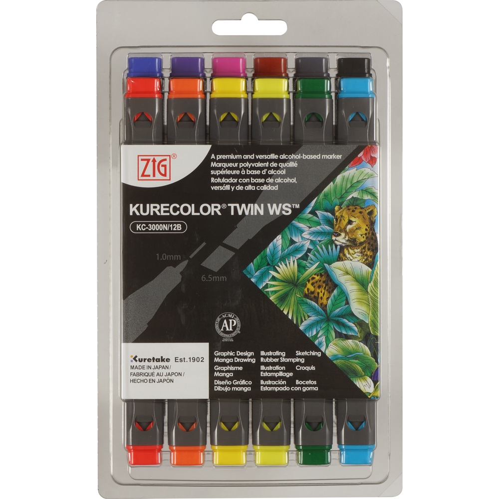 Набор маркеров на спиртовой основе KURECOLOR TWIN S Natural Colours 12шт. пластиковая уп-ка по 3 420.00 руб от ZIG Kuretake