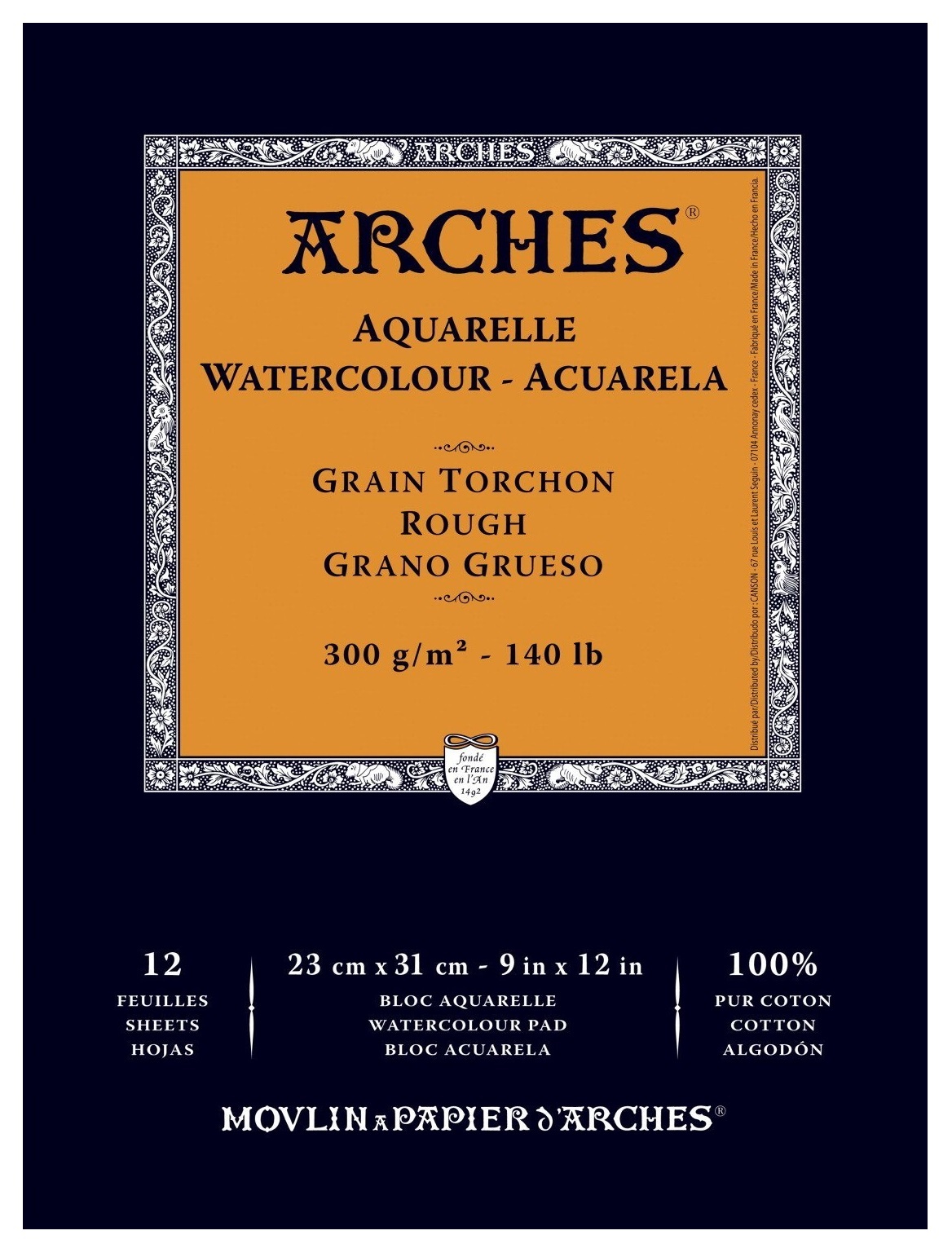 Альбом для акварели ARCHES 300г/кв.м 230х310см grain torchon (крупное зерно) 12л, хлопок 100% по 2 995.00 руб от Arches