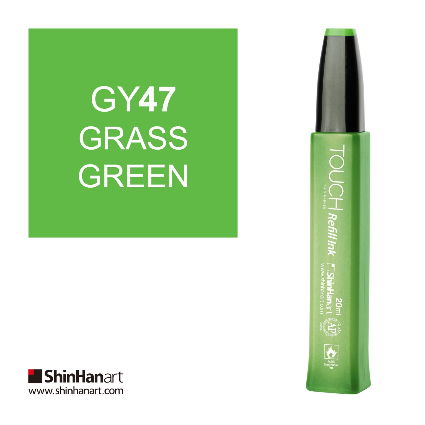 Заправка для маркера TOUCH REFILL INK цв.№GY47 зеленая трава 20мл по 359.00 руб от Touch ShinHan