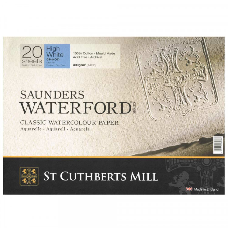 Альбом для акварели SAUNDERS WATERFORD CP 300г/кв.м 310х230мм 20л. белый по 3 375.00 руб от St Cuthberts Mill