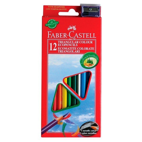 Набор цветных карандашей ECO 12цв. трехгранных с точилкой., картонная уп-ка по 322.00 руб от Faber-Castell