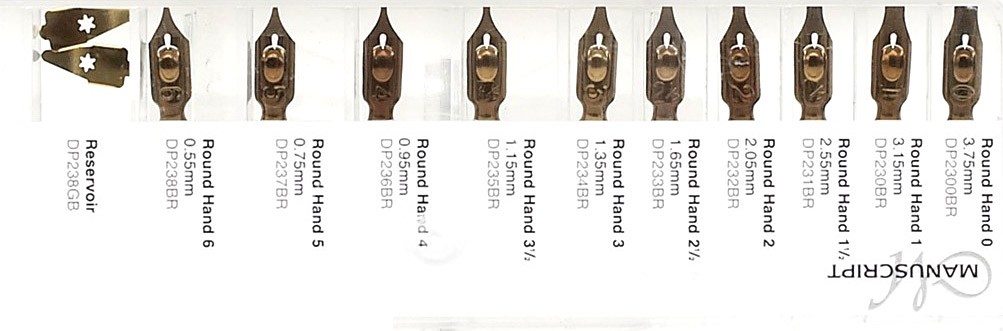 Перья для каллиграфии MANUSCRIPT ROUND HAND бронзовые; в ассортименте по 145.00 руб от Manuscript pen company