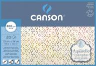 Блок для акварели CANSON 300г/кв.м 250х360мм крупное зерно 20л. склейка