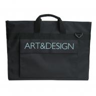 Сумка для подрамников ART&DESIGN 540x410х90мм ткань черная, карман, ремень