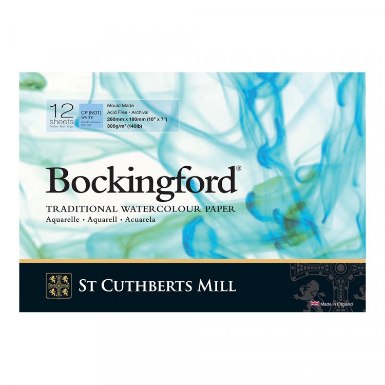Альбом для акварели BOCKINGFORD CP 300г/кв.м 260х180мм 12л. белый по 1 195.00 руб от St Cuthberts Mill