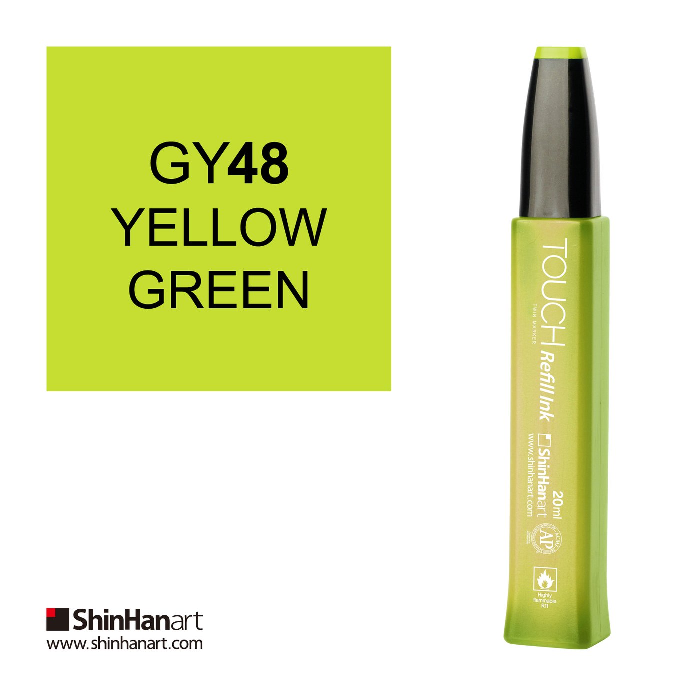 Заправка для маркера TOUCH REFILL INK цв.№GY48 зелено-желтый 20мл по 359.00 руб от Touch ShinHan
