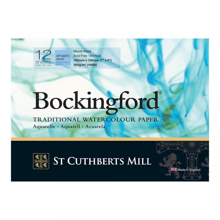 Альбом для акварели BOCKINGFORD CP 300г/кв.м 180х130мм 12л. белый по 1 070.00 руб от St Cuthberts Mill