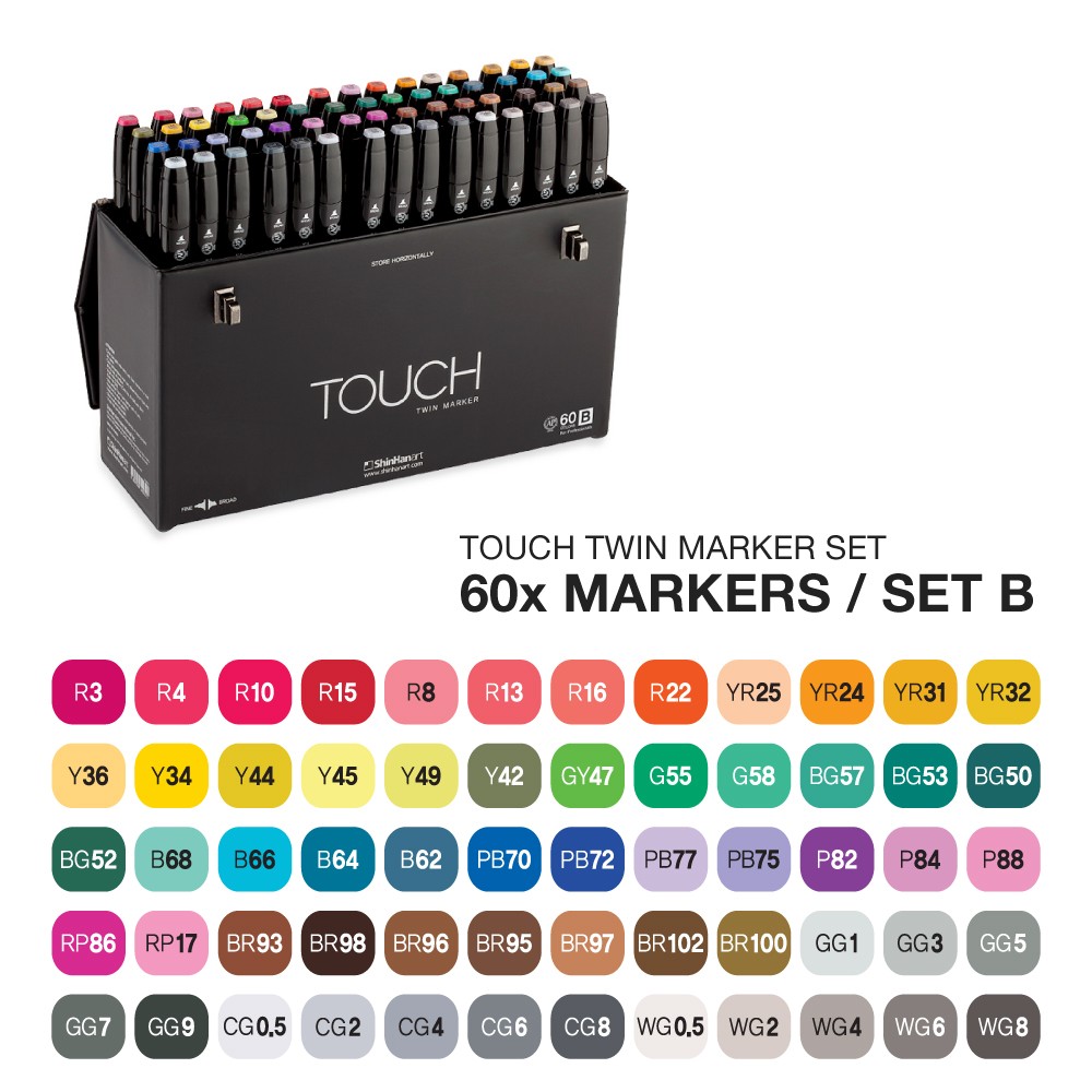 Набор маркеров TOUCH TWIN 60шт. набор В по 19 857.00 руб от Touch ShinHan