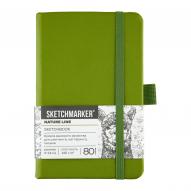Скетчбук для графики SKETCHMARKER 140г/кв.м 90х140мм 80л. оливковый