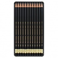 Набор чернографитных карандашей TOISON D’OR ART 8B-2H 12шт. в металлической упаковке