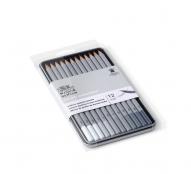 Набор чернографитных карандашей STUDIO COLLECTION 12шт. HB/B-6B/F/H-4H в металлической упаковке