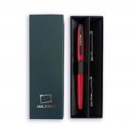 Набор ручка перьевая МАЛЕВИЧЪ EF 0,4мм конвертер 2 картриджа индиго+черный красный