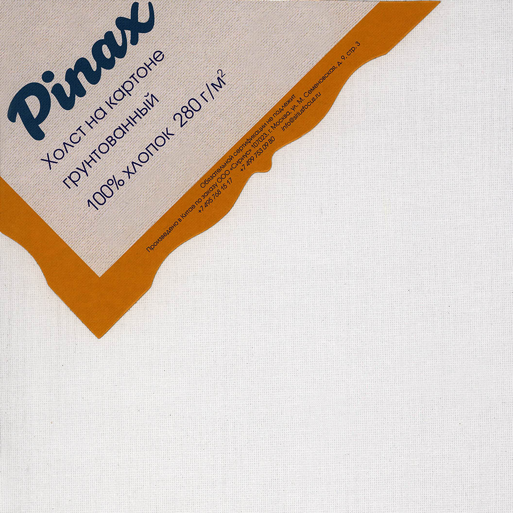 Холст на картоне мелкозернистый PINAX, грунт акриловый, хлопок 100%; в .