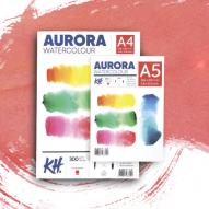 Альбом для акварели AURORA 300г/кв.м (А4) 210х297мм 12л. гладкая склейка целлюлоза 100%