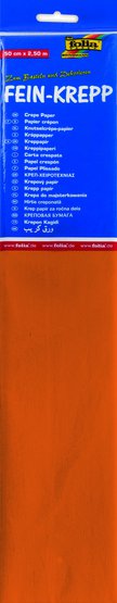Бумага креп цветная FOLIA 32г/кв.м 500х2500мм оранжевый светлый по 49.00 руб от Folia Bringmann