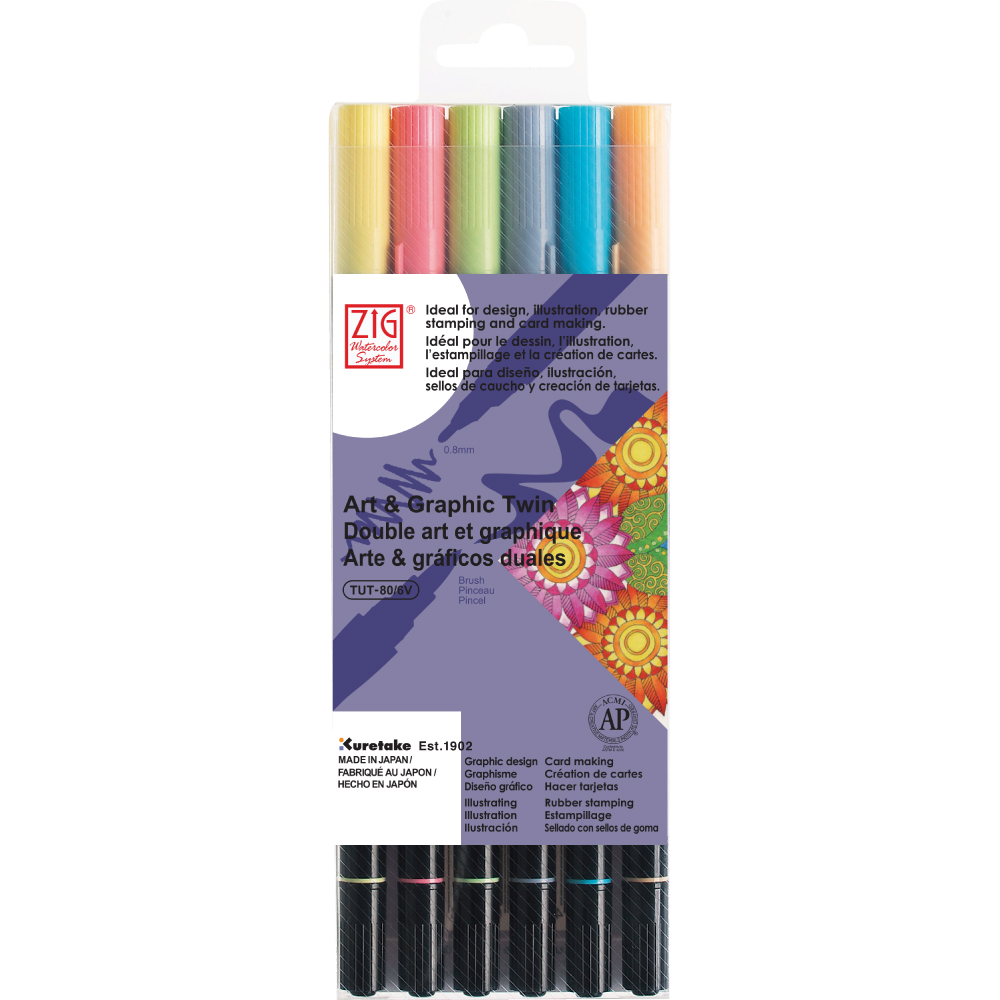 Набор маркеров ART & GRAPHIC TWIN All Seasons 6цв. пластиковая уп-ка по 1 390.00 руб от ZIG Kuretake