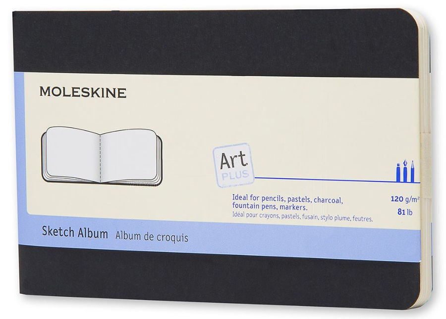 Скетчбук для рисования MOLESKINE CAHIER SKETCH ALBUM POCKET 120г/кв.м 90х140мм 44л. черный по 785.00 руб от Moleskine