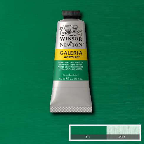 Краска акриловая GALERIA серия 1 цв.№484 зеленый средний перманентный туба 60мл по 505.00 руб от Winsor&Newton