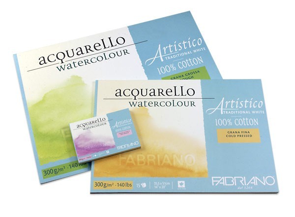 Альбомы для акварели ARTISTICO TRADITIONAL WHITE хлопок 100% 20л.; в ассортименте по 5 283.00 руб от Fabriano