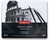 Набор чернографитных карандашей GRAPHIC 9B-9H 24шт. в металлической упаковке