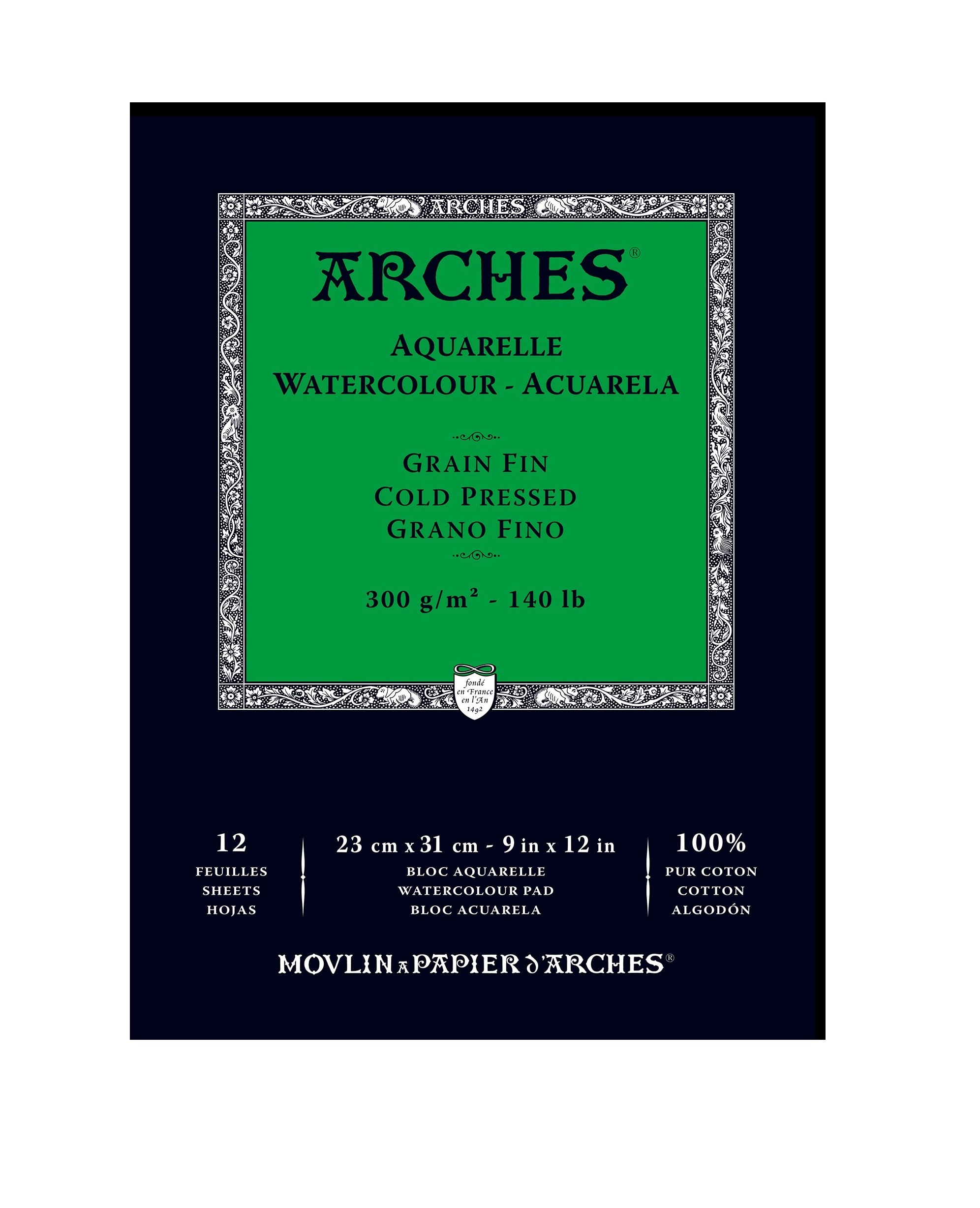 Альбом для акварели ARCHES 300г/кв.м 230х310см 12л. среднее зерно хлопок 100% по 3 444.00 руб от Arches