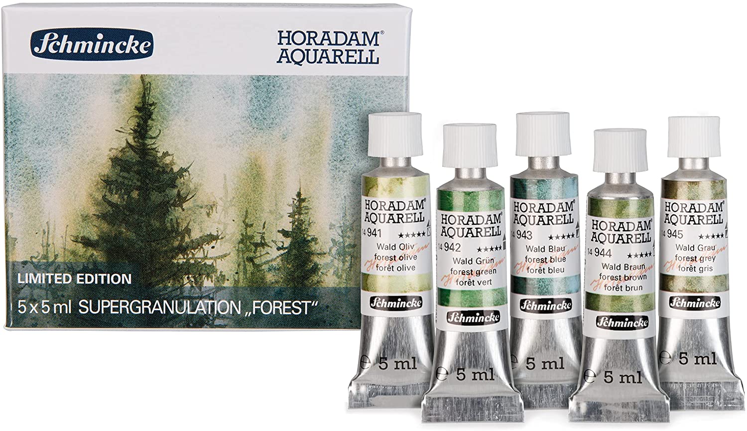 Набор красок акварельных HORADAM FOREST 5цв. по 5мл картонная уп-ка по 5 500.00 руб от Schmincke