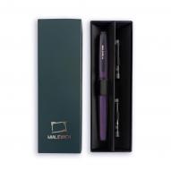 Набор ручка перьевая МАЛЕВИЧЪ EF 0,4мм конвертер 2 картриджа индиго+черный фиолетовый