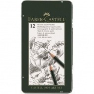 Набор чернографитных карандашей CASTELL-9000 ART 8B-2H 12шт. в металлической упаковке