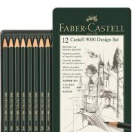 Набор чернографитных карандашей CASTELL-9000 DESIGN 5B-5H 12шт. в металлической упаковке