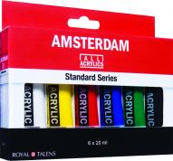 Набор красок акриловых AMSTERDAM STANDART 6 цв. по 20мл в картонной упаковке по 1 391.00 руб от Royal Talens