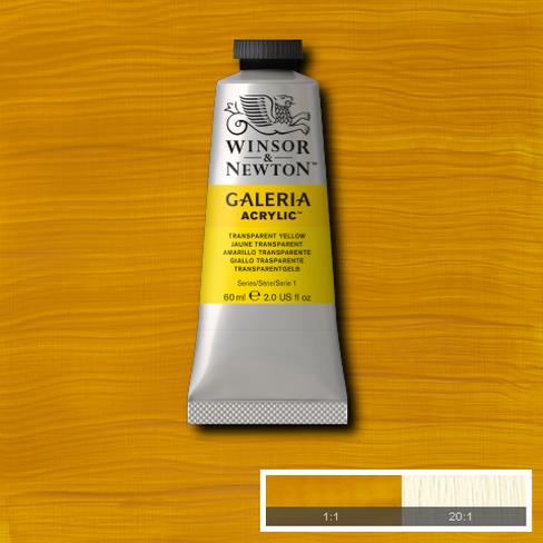 Краска акриловая GALERIA серия 1 цв.№653 желтый прозрачный туба 60мл по 505.00 руб от Winsor&Newton