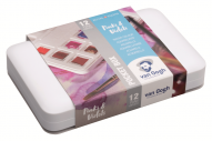 Набор красок акварельных VAN GOGH PINK&VIOLET 12 кювет по 1,3мл+кисть в пластиковой упаковке по 3 958.00 руб от Royal Talens