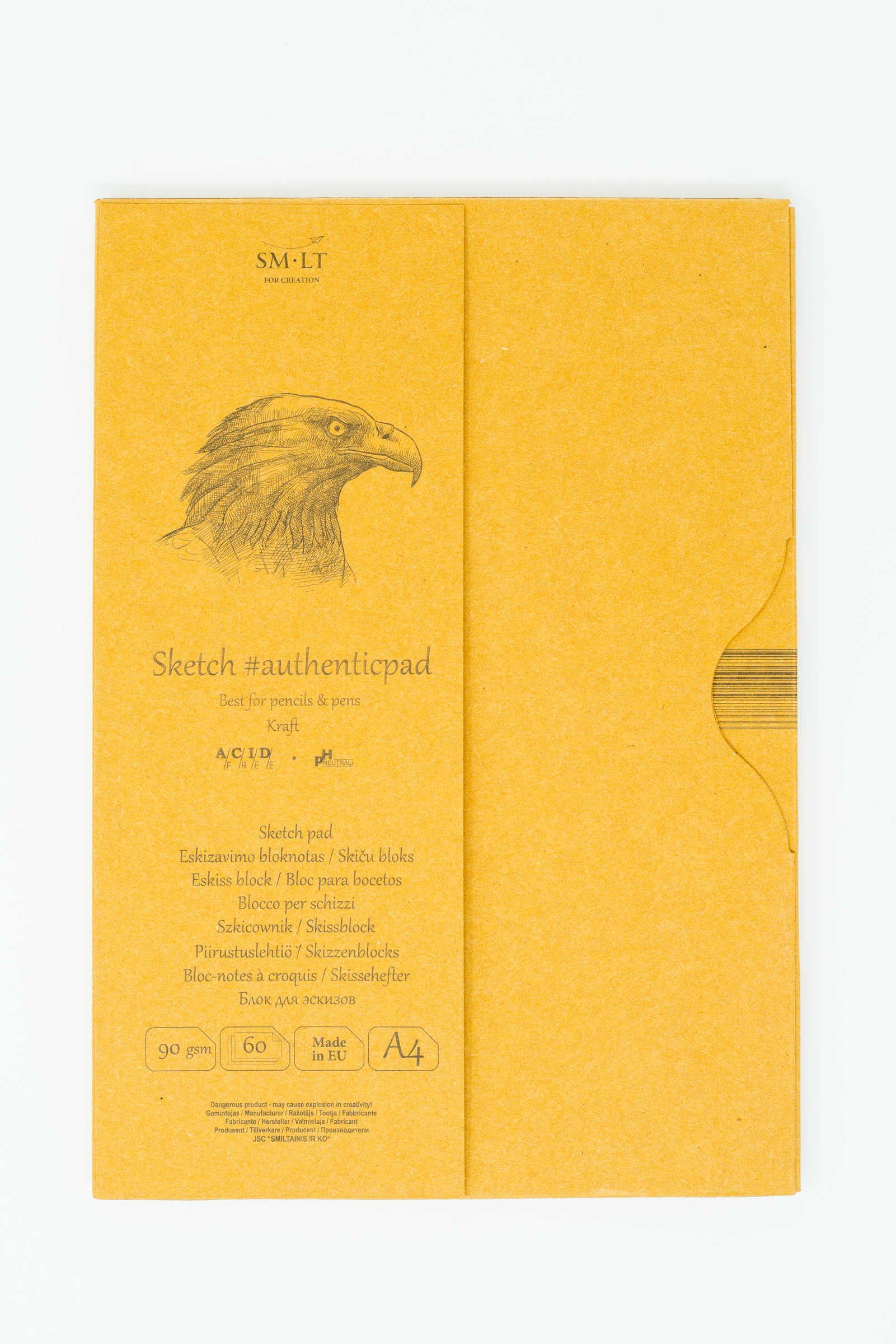 Альбом SKETCH PAD KRAFT 90г/кв.м (А4) 210х297мм 60л. склейка в папке по 599.00 руб от SMLT Art