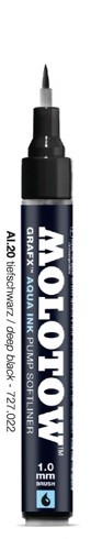 Маркер MOLOTOW GRAF-X AQUA акварельный перо-кисть 1мм черный по 359.00 руб от Molotow