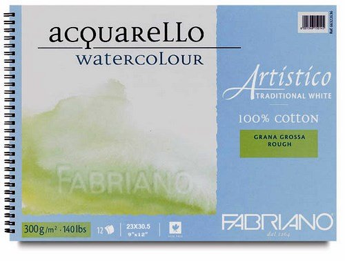 Альбом для акварели ARTISTICO TRADITIONAL WHITE 300г/кв.м 230х305мм 12л. grain torchon (крупное зерно) хлопок 100% по 2 323.00 руб от Fabriano