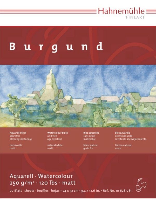 Альбом для акварели BURGUND 250г/кв.м 240х320мм среднее зерно 20л. склейка по 2 658.00 руб от Hahnemuhle