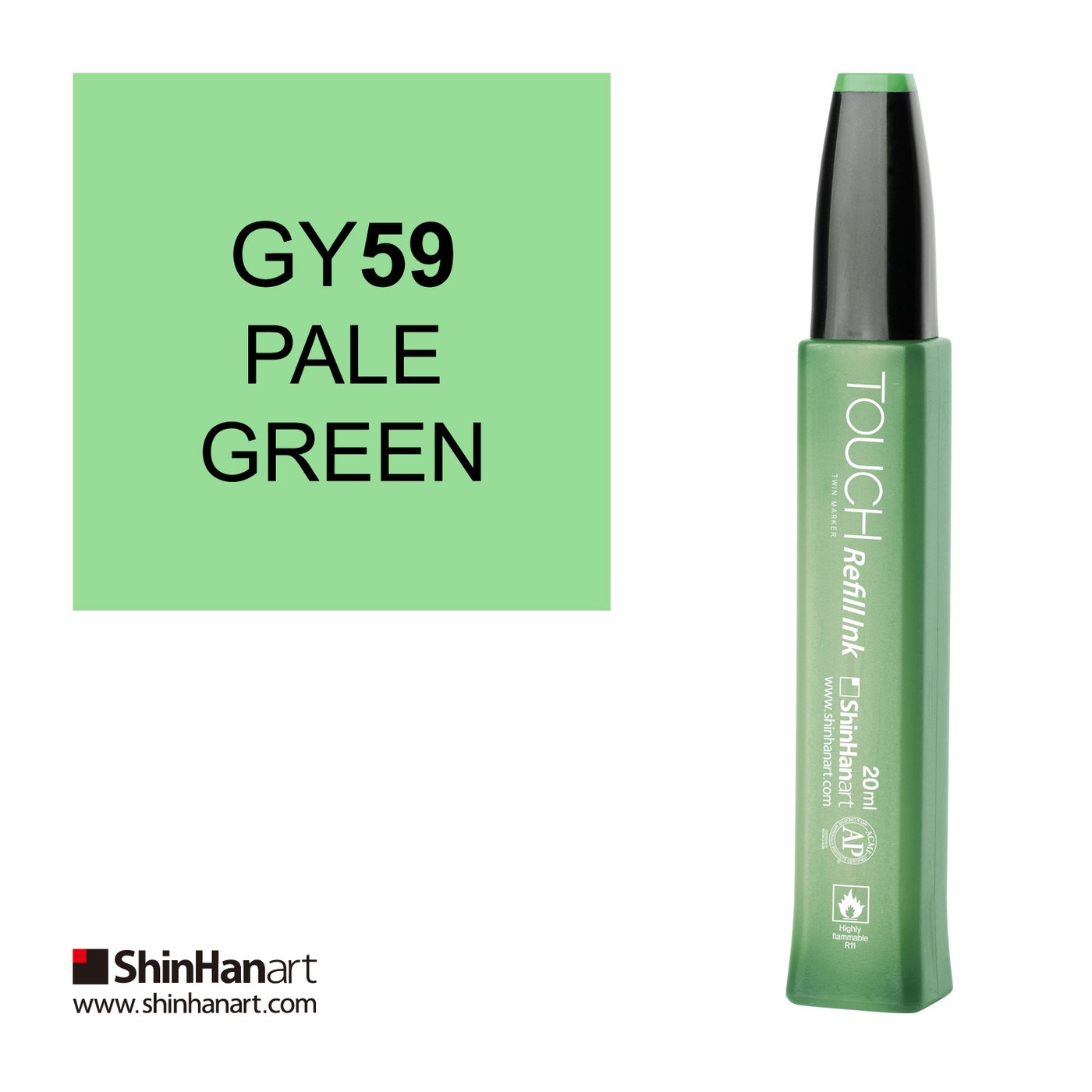 Заправка для маркера TOUCH REFILL INK цв.№GY59 бледный зеленый 20мл по 359.00 руб от Touch ShinHan