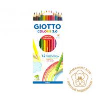Набор карандашей цветных GIOTTO COLORS 3.0 12шт. по 189.00 руб от GIOTTO