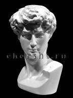 Бюст Давида Микеланджело малый 125х115х195мм гипс скульптурный