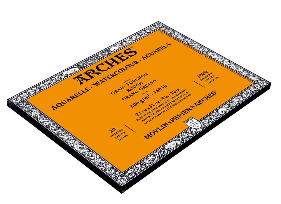 Альбом для акварели ARCHES 300г/кв.м 230х310мм grain torchon (крупное зерно) 20л, хлопок 100% по 4 875.00 руб от Arches