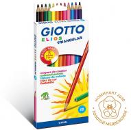 Набор цветных карандашей GIOTTO ELIOS треугольные полимер.d:3.3мм 12цв., картонная уп-ка по 265.00 руб от GIOTTO