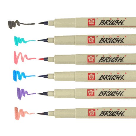 Ручки-кисточки PIGMA BRUSH; в ассортименте по 340.00 руб от Sakura