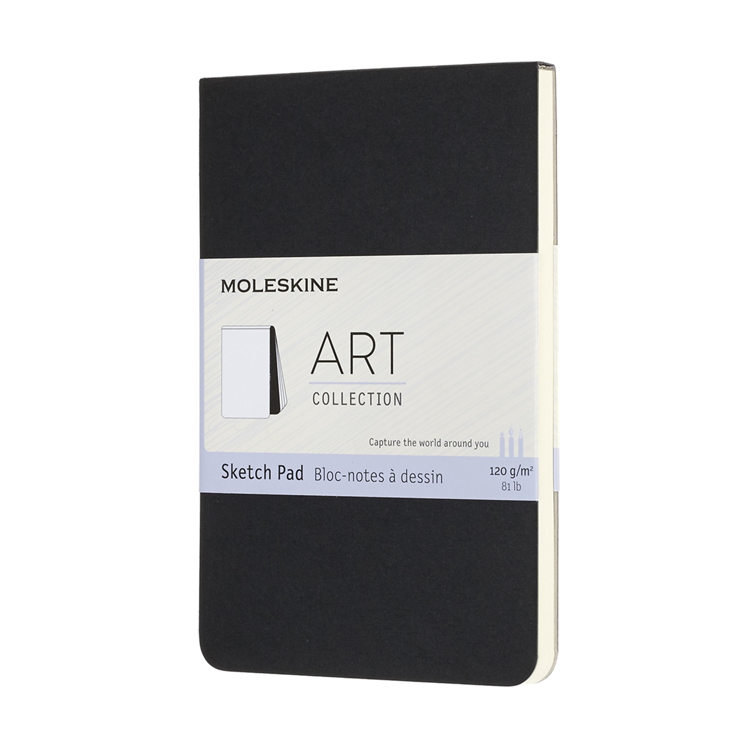 Скетчбук для рисования ART SOFT SKETCH PAD 120г/кв.м 90х140мм 44л. черный по 685.00 руб от Moleskine