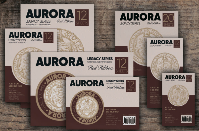 Блок для акварели AURORA 300г/кв.м 90х150мм 20л. хлопок 100% по  от AURORA