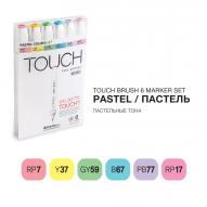 Набор маркеров TOUCH TWIN BRUSH 6шт. пастельные тона